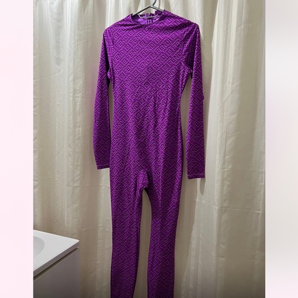 Fendi Purple Geometric Pattern Jumpsuit - Picture 2 of 2